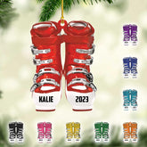 AOVL Custom Ski Ornament Skiing Christmas Ornaments Ski Christmas Tree Ornaments Ski Christmas Ornament Skier Ornaments for Christmas Tree 2024 Skiing Ornament (OSK1)